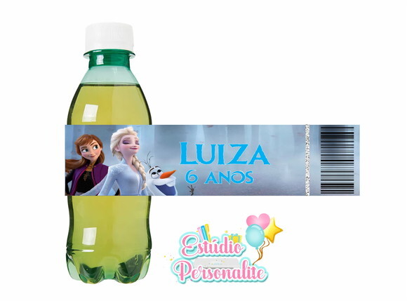 Rótulo adesivo para guaraná Frozen 2