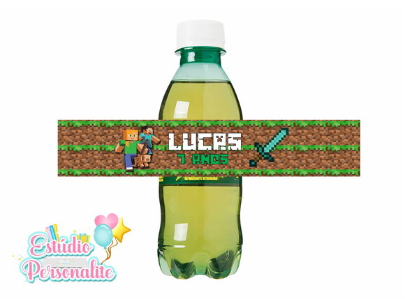 Rótulo Adesivo para Guaraná Minecraft