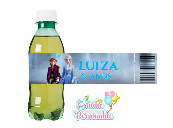 Rótulo adesivo para guaraná Frozen 2