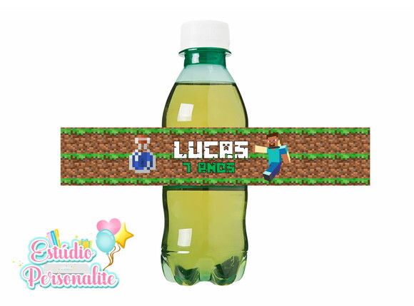 Rótulo Adesivo para Guaraná Minecraft