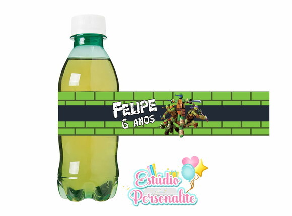 Rótulo Adesivo para Guaraná Tartarugas Ninja