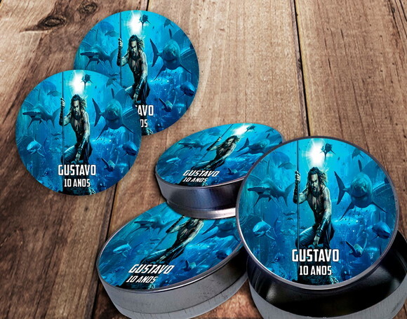 Rótulo Adesivo para Latinha Aquaman