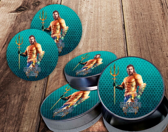 Rótulo Adesivo para Latinha Aquaman