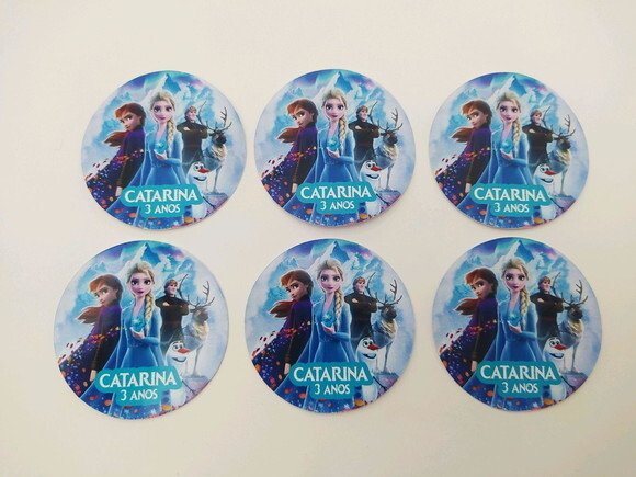 Rótulo adesivo para latinha Frozen 2