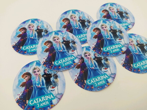 Rótulo adesivo para latinha Frozen 2