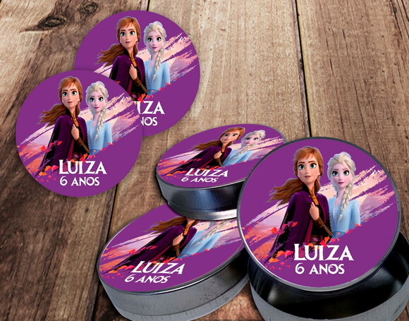 Rótulo adesivo para latinha Frozen 2