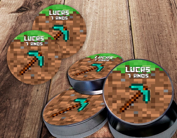 Rótulo Adesivo para Latinha Minecraft