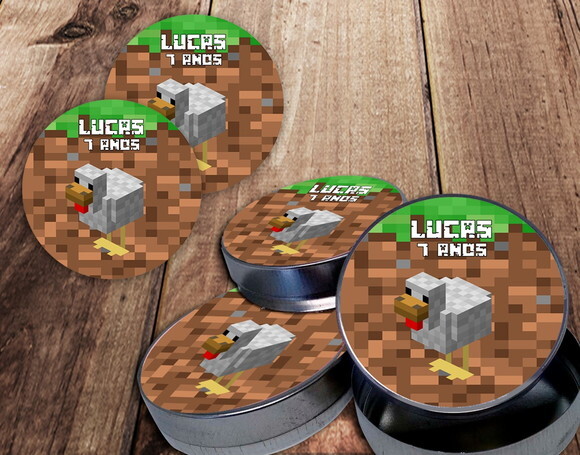 Rótulo Adesivo para Latinha Minecraft