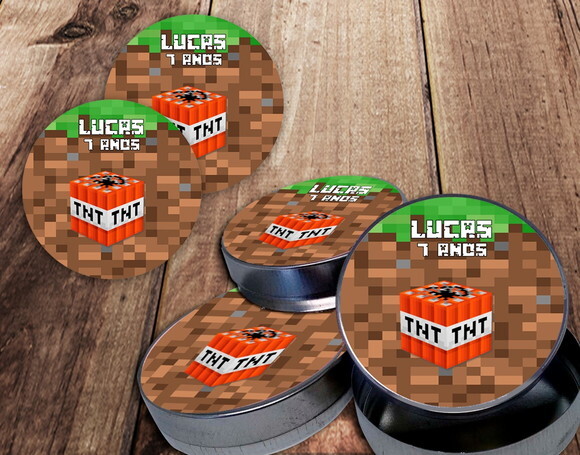 Rótulo Adesivo para Latinha Minecraft