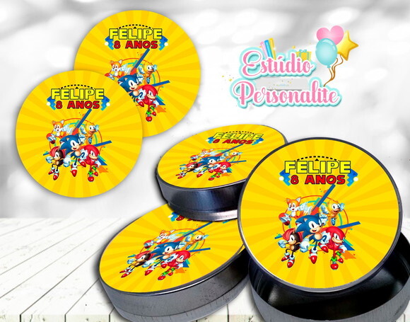 Rótulo adesivo para latinha Sonic