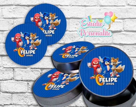 Rótulo Adesivo para Latinha Sonic o Filme