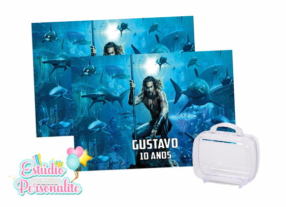Rótulo Adesivo para Maletinha Aquaman