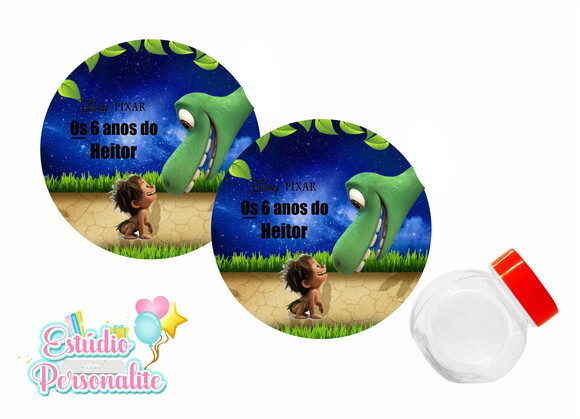 Rótulo adesivo para mini baleiro O Bom Dinossauro