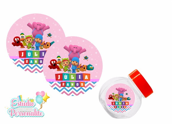Rótulo Adesivo para Mini Baleiro Pocoyo