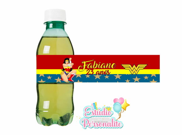 Rótulo adesivo para Mini refrigerante Mulher Maravilha