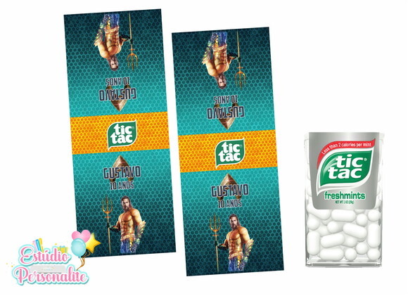 Rótulo Adesivo para Tic Tac Aquaman