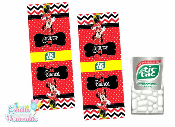 Rótulo Adesivo para Tic Tac Minnie