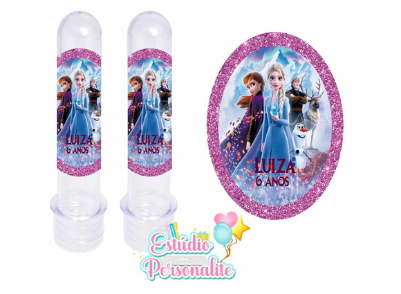Rótulo adesivo para tubete Frozen 2