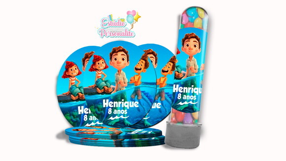 Rótulo Adesivo para Tubete Luca Disney