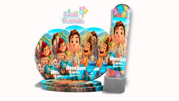 Rótulo Adesivo para Tubete Luca Disney