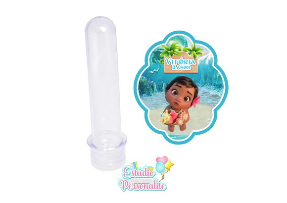 Rótulo Adesivo para Tubete Moana Baby