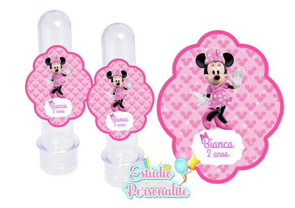 Rótulo Adesivo para Tubete Minnie