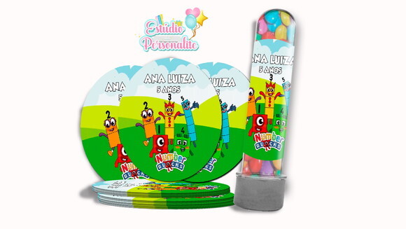 Rótulo Adesivo para Tubete Numberblocks