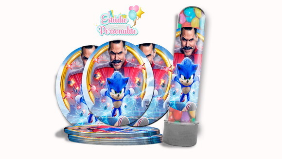 Rótulo Adesivo para Tubete Sonic o Filme