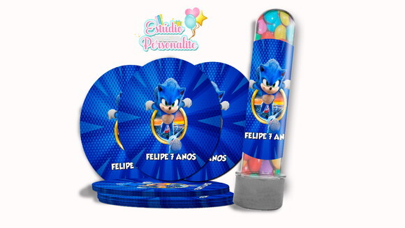 Rótulo Adesivo para Tubete Sonic o Filme