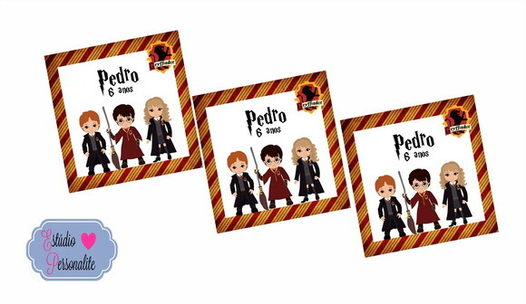 Rótulo Caixinha de Acrílico Harry Potter