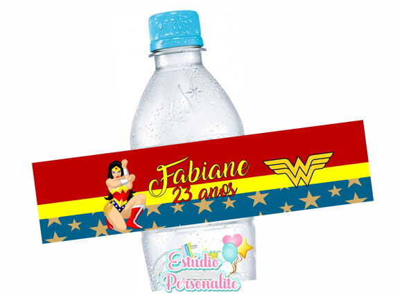 Rótulo para àgua Mulher Maravilha