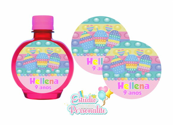 Rótulo para Água Ouro Fino Fidget Toys Pop It