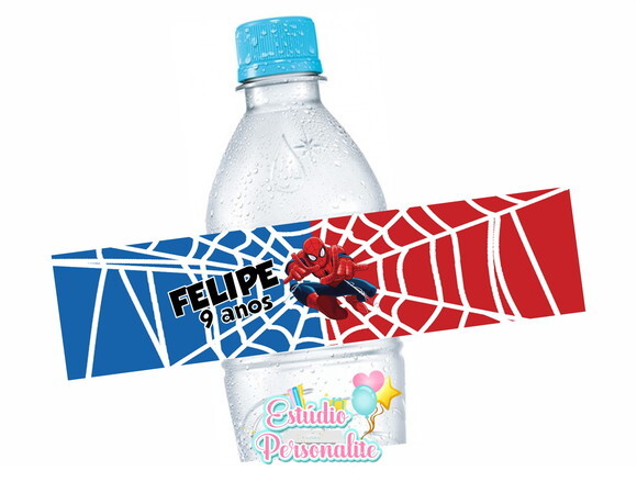Rótulo para Água Homem Aranha
