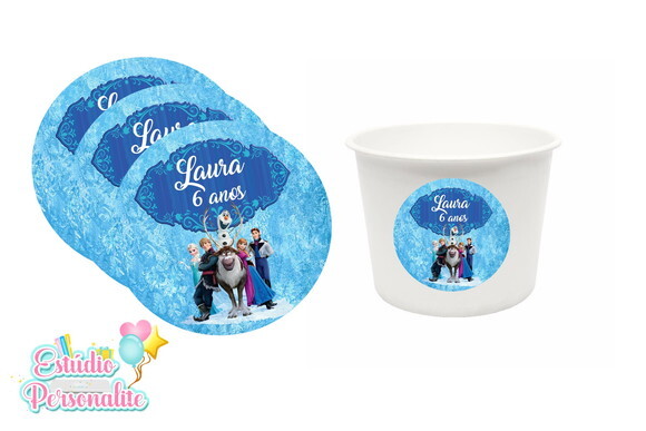 Rótulo para Balde de Pipoca Frozen