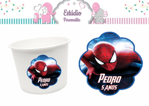 Rótulo para Balde de Pipoca Homem Aranha