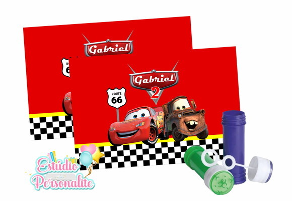 Rótulo para Bolha de Sabão Carros