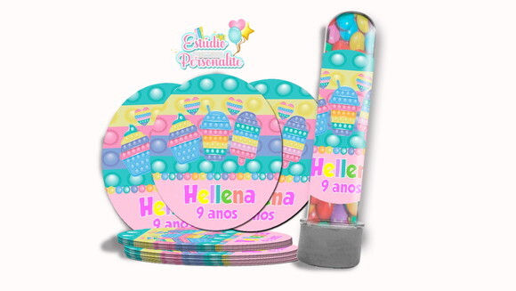 Rótulo para Tubete Fidget Toys Pop It