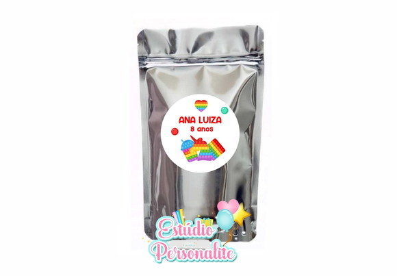 Saquinho metalizado Fidget Toys Pop It