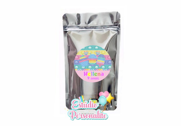 Saquinho metalizado Fidget Toys Pop It