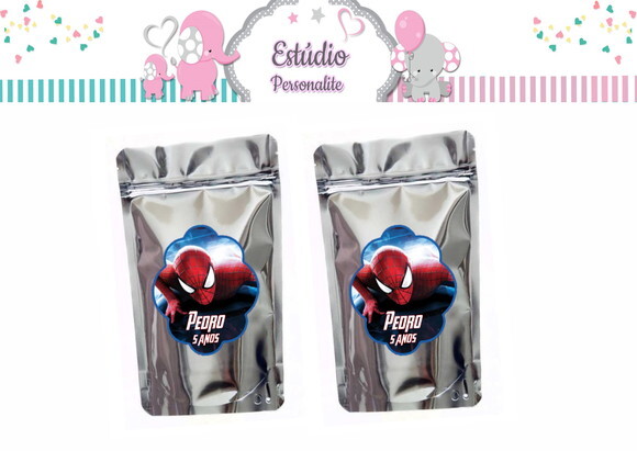 Saquinho Metalizado Homem Aranha