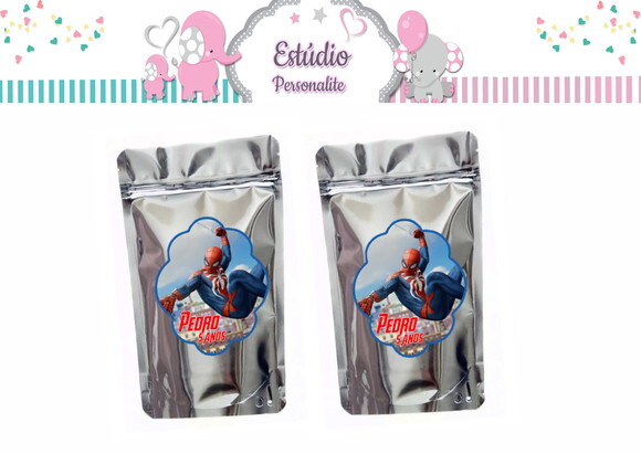 Saquinho Metalizado Homem Aranha