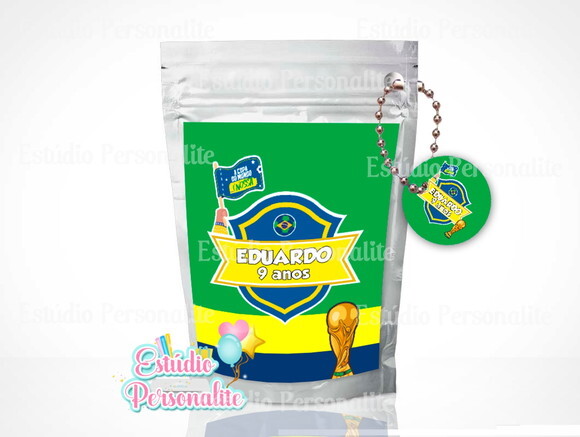 Saquinho Metalizado P 10x15 Copa do Mundo