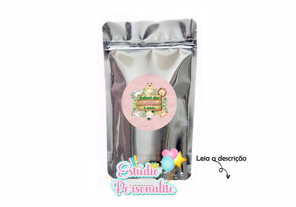 Saquinho Metalizado Safari Rosa