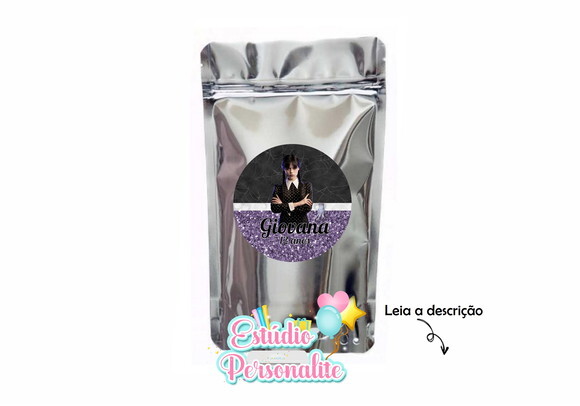 Saquinho Metalizado Wandinha Addams