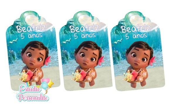 Tag Agradecimento Moana Baby