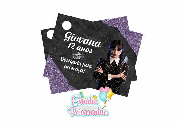 Tag de Agradecimento Wandinha Addams