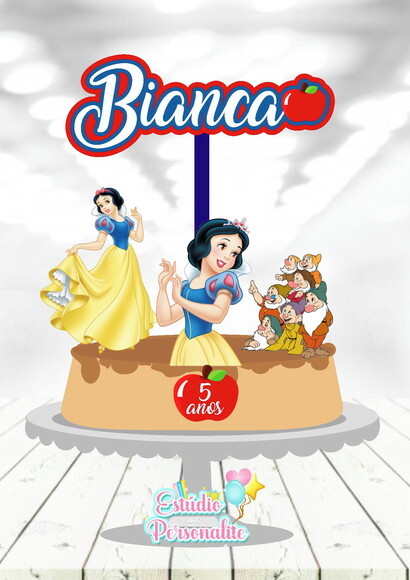 Topo de Bolo Branca de Neve