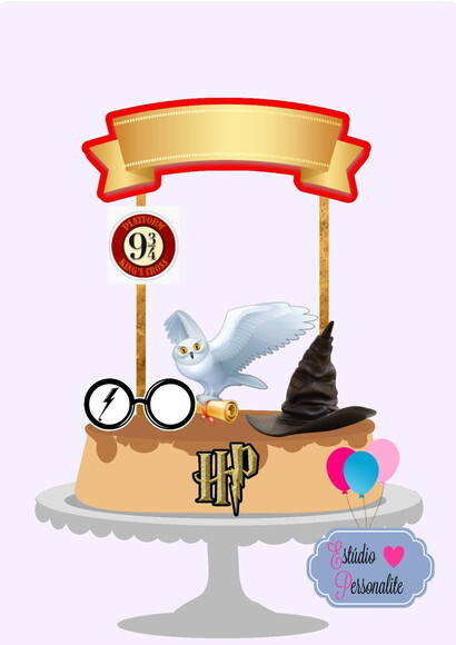 Topo de Bolo Harry Potter