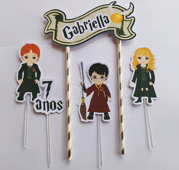 Topo de Bolo Harry Potter.