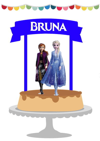 Topo/Topper de Bolo Frozen 2